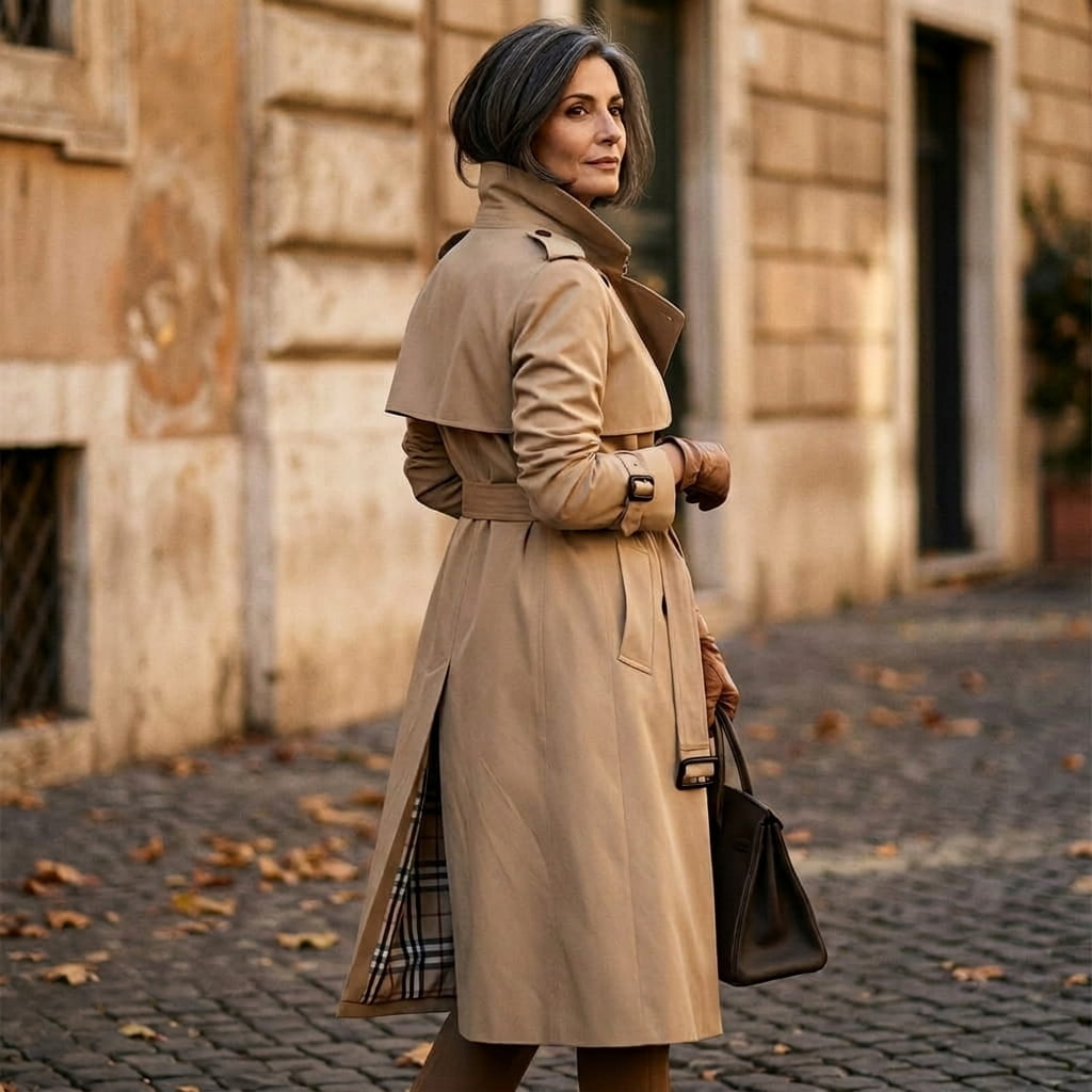 Aliki - Doppelreihiger Trenchcoat mit Gürtel