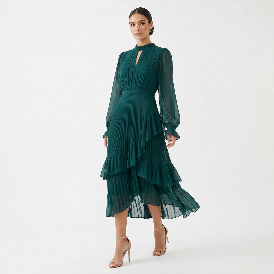 Kiana - Skulpturales Plissee-Abendkleid