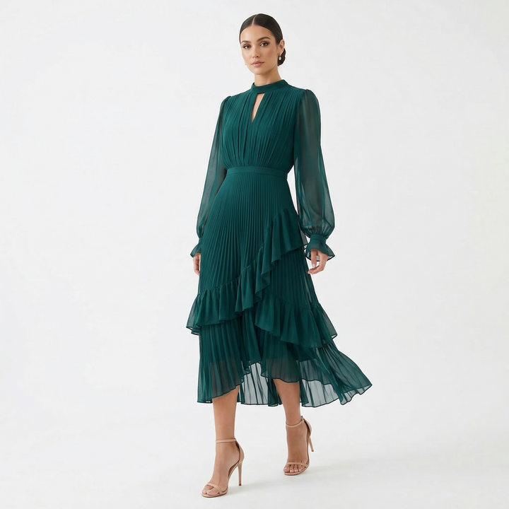 Kiana - Skulpturales Plissee-Abendkleid