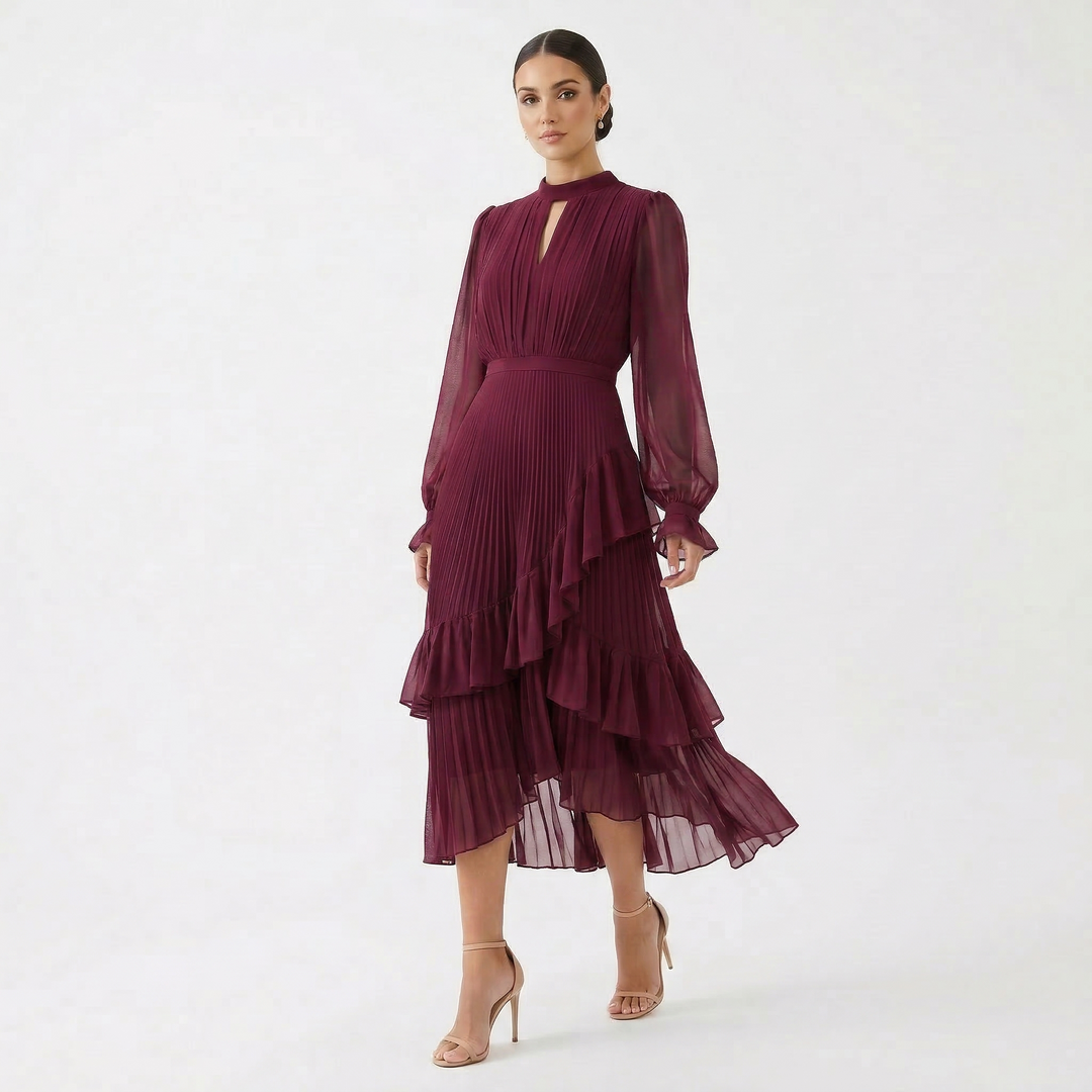 Kiana - Skulpturales Plissee-Abendkleid