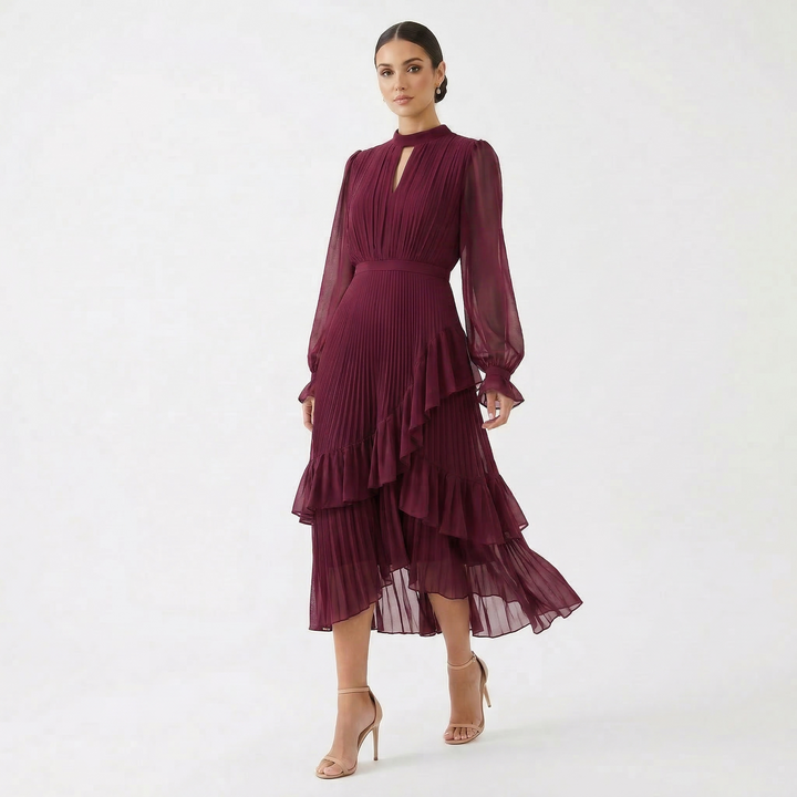 Kiana - Skulpturales Plissee-Abendkleid