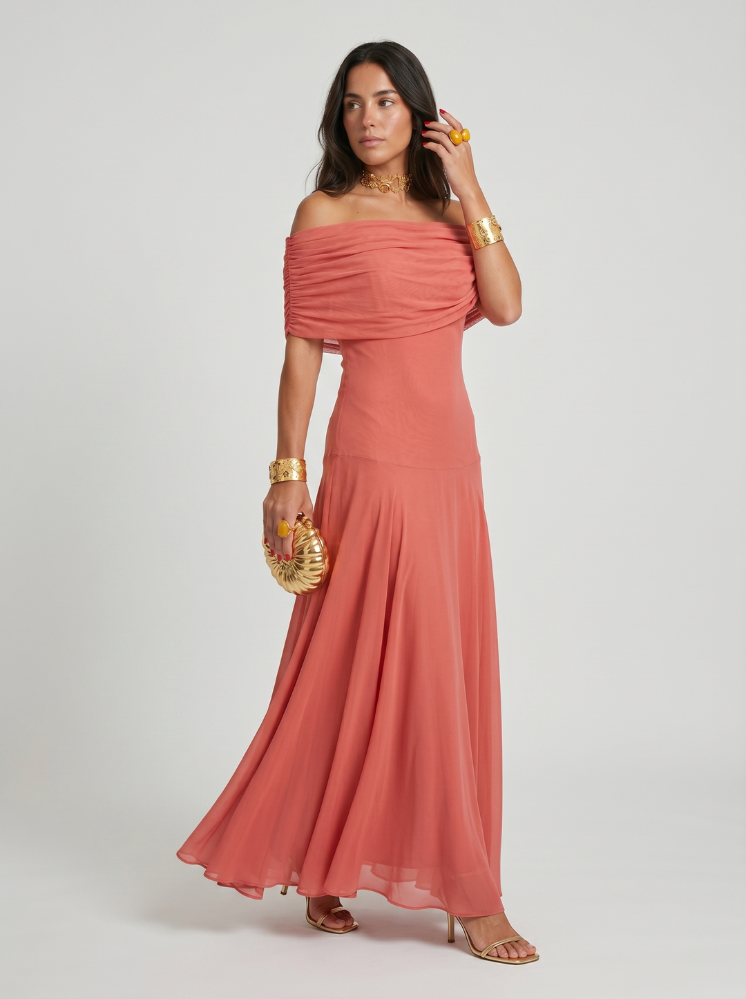 Kaida - Drapiertes Carmen-Kleid
