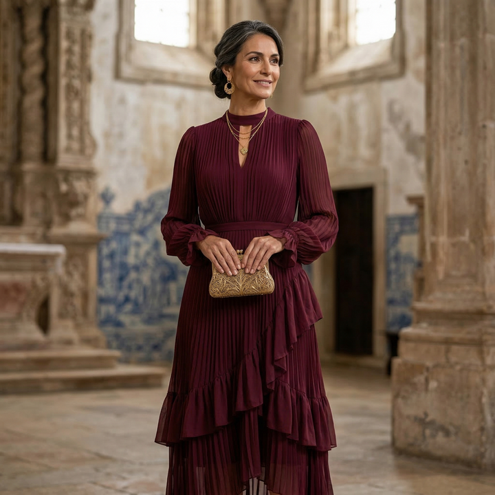 Kiana - Skulpturales Plissee-Abendkleid