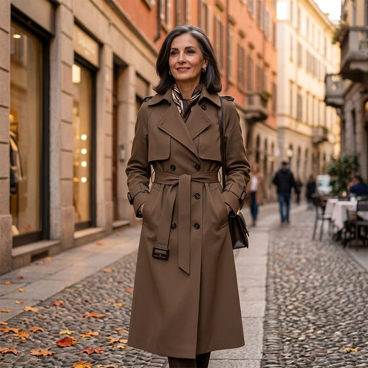 Aliki - Doppelreihiger Trenchcoat mit Gürtel
