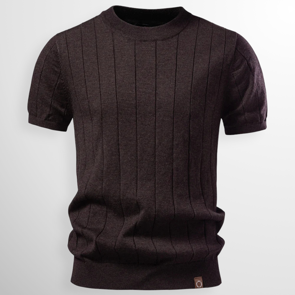 Flavian - Strukturiertes Kurzarm-T-Shirt