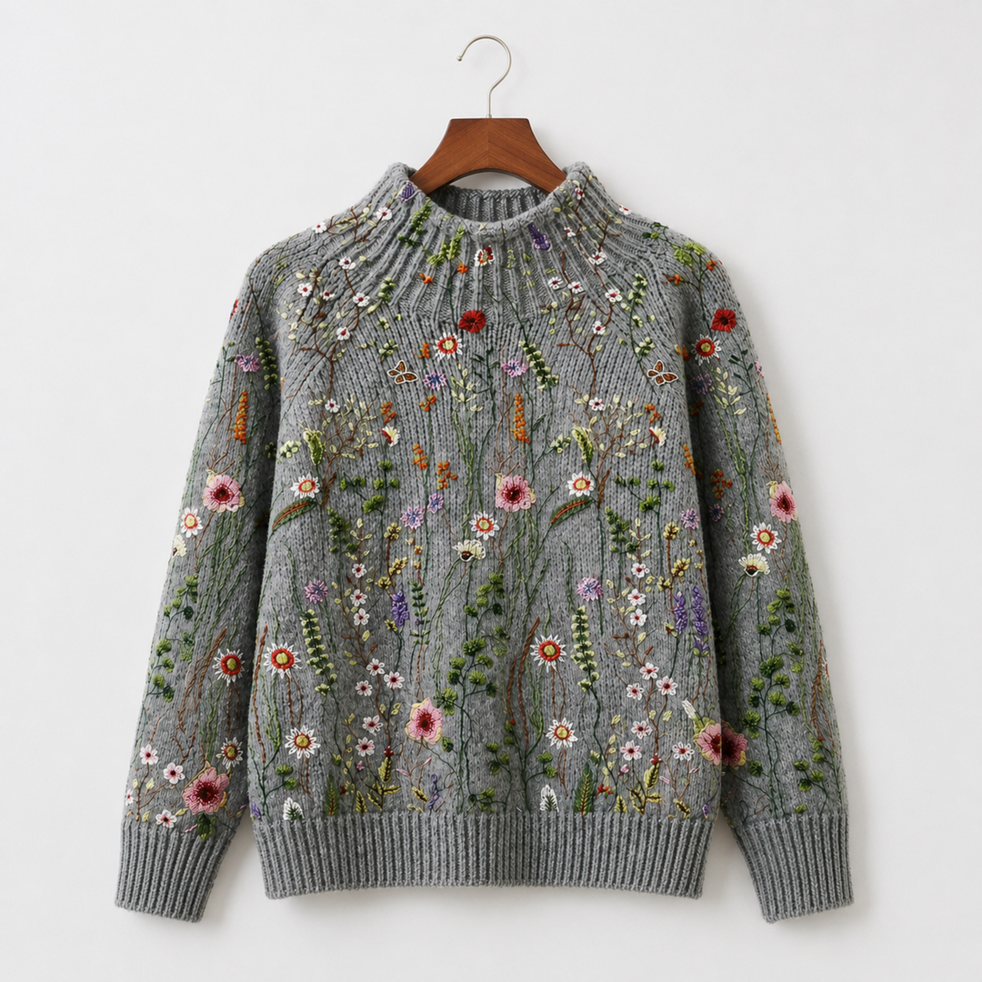 Adorelia - Weicher, floraler Strickpullover
