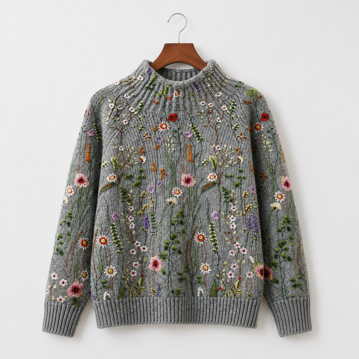 Adorelia - Weicher, floraler Strickpullover