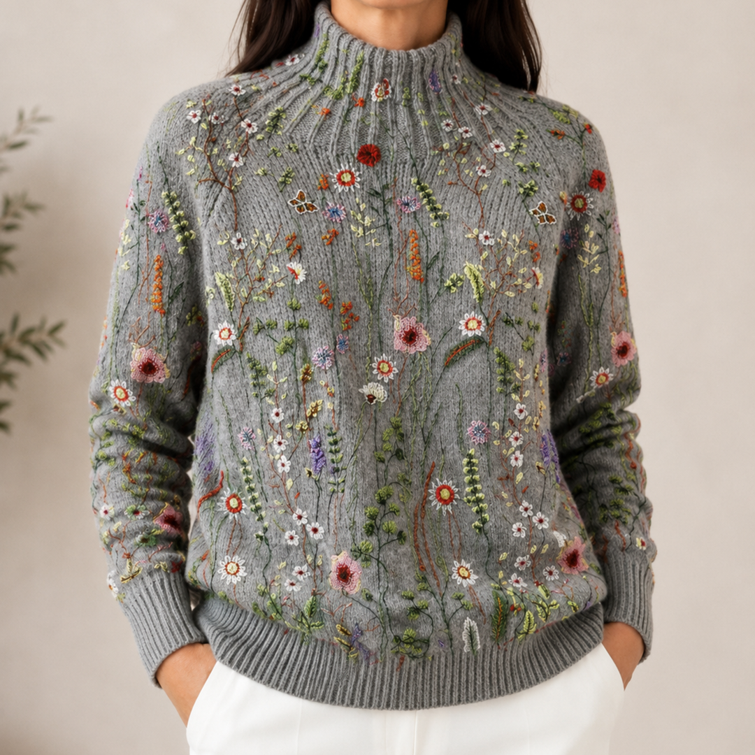 Adorelia - Weicher, floraler Strickpullover