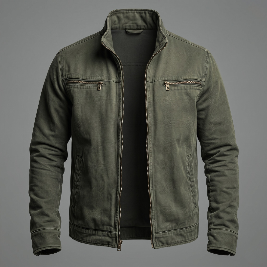 Brody - Soft-Touch-Zip-Jacke in Vintage-Waschung