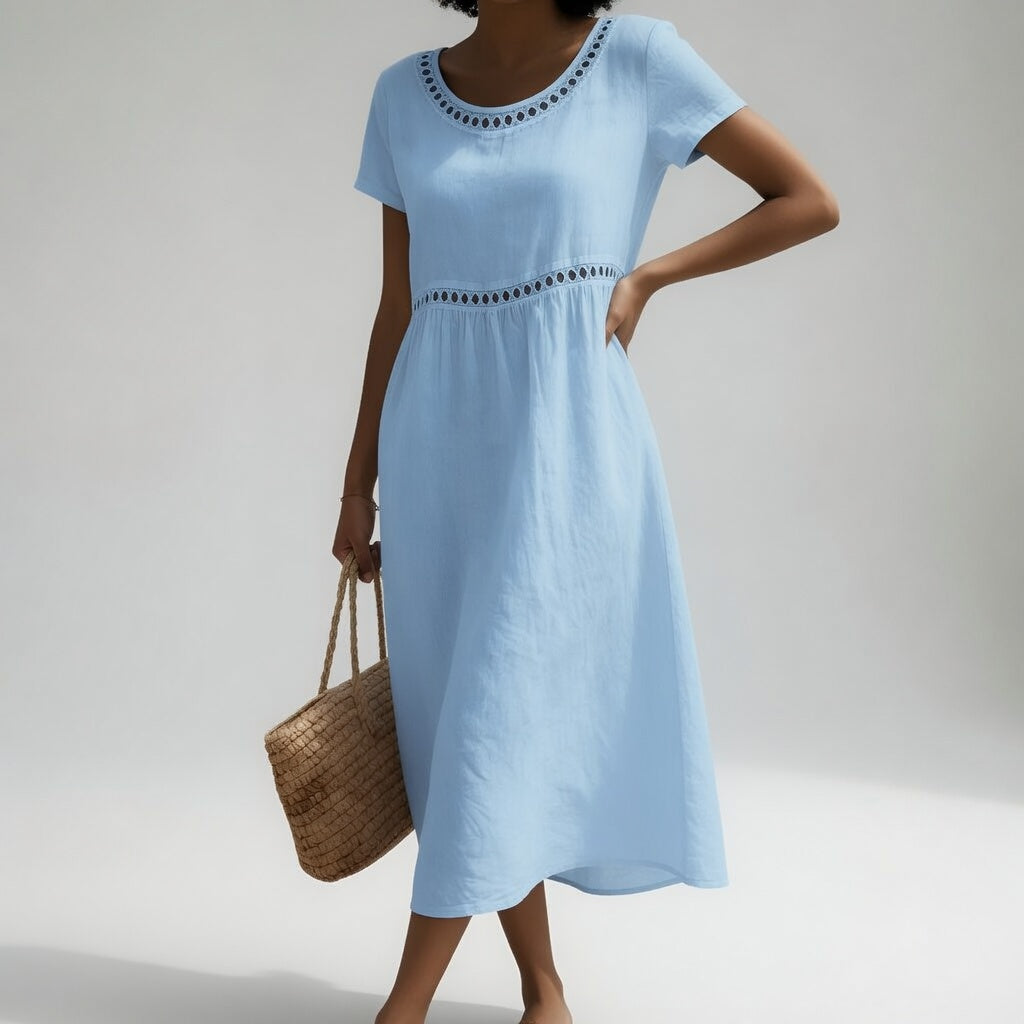 Ysoline - besticktes Midikleid in Soft-Touch-Qualität