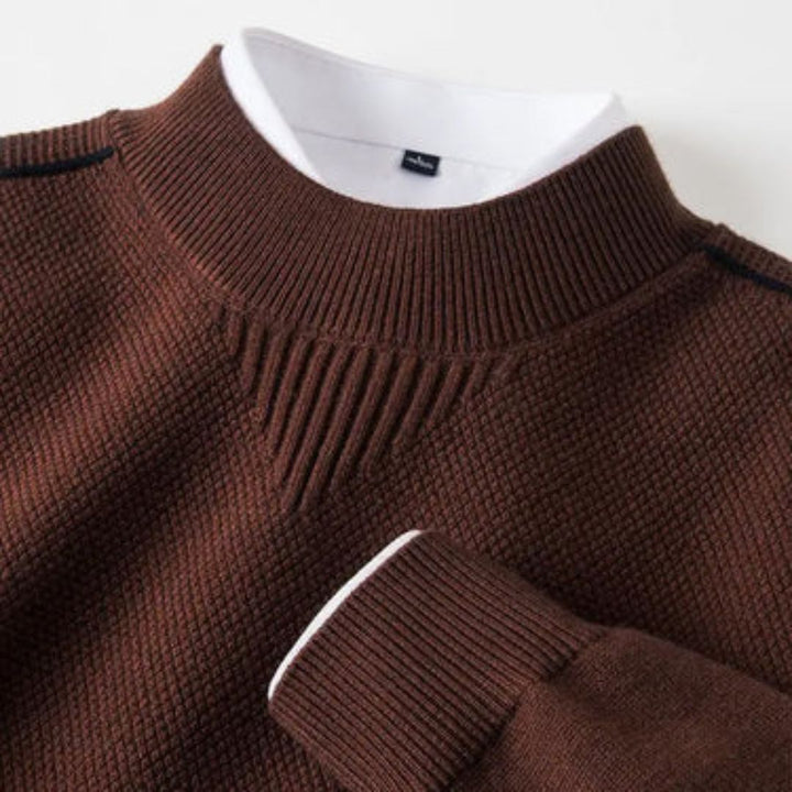 Kelvis - Strukturierter Jacquard-Rollkragenpullover