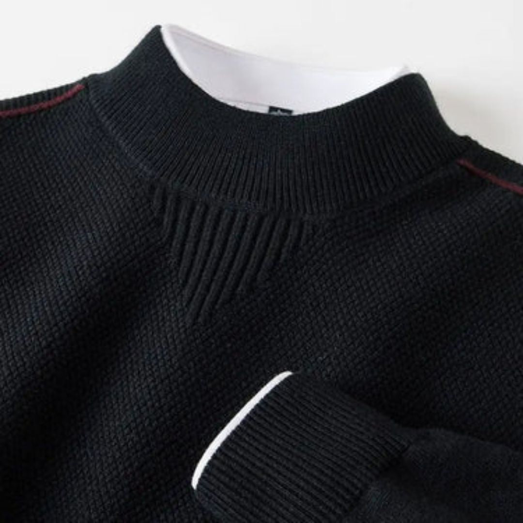 Kelvis - Strukturierter Jacquard-Rollkragenpullover
