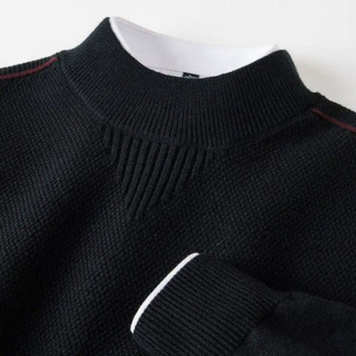 Kelvis - Strukturierter Jacquard-Rollkragenpullover