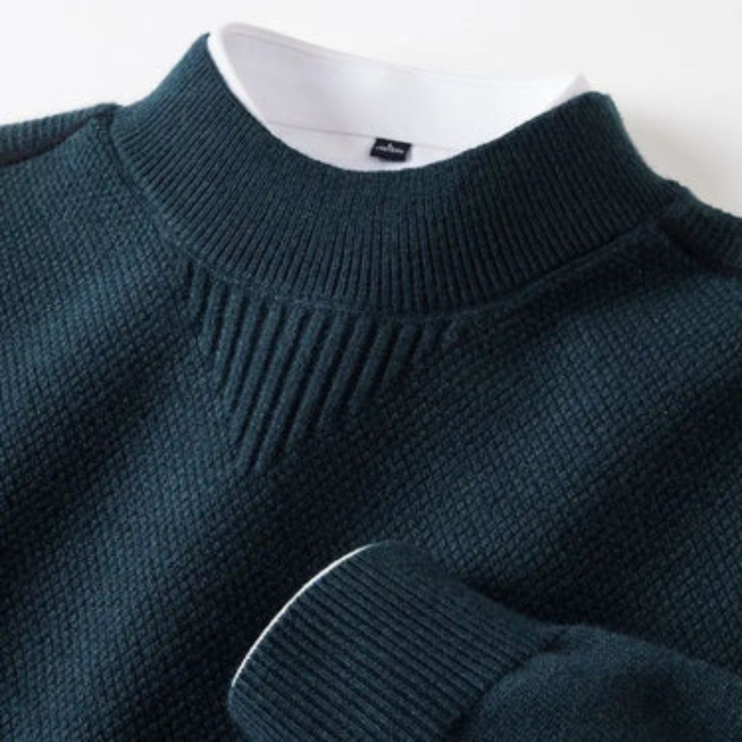 Kelvis - Strukturierter Jacquard-Rollkragenpullover
