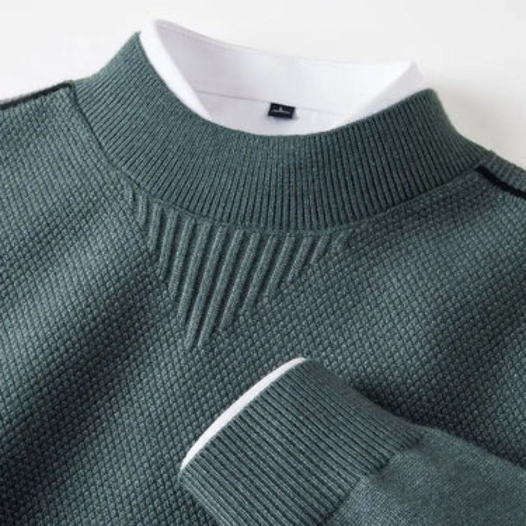 Kelvis - Strukturierter Jacquard-Rollkragenpullover