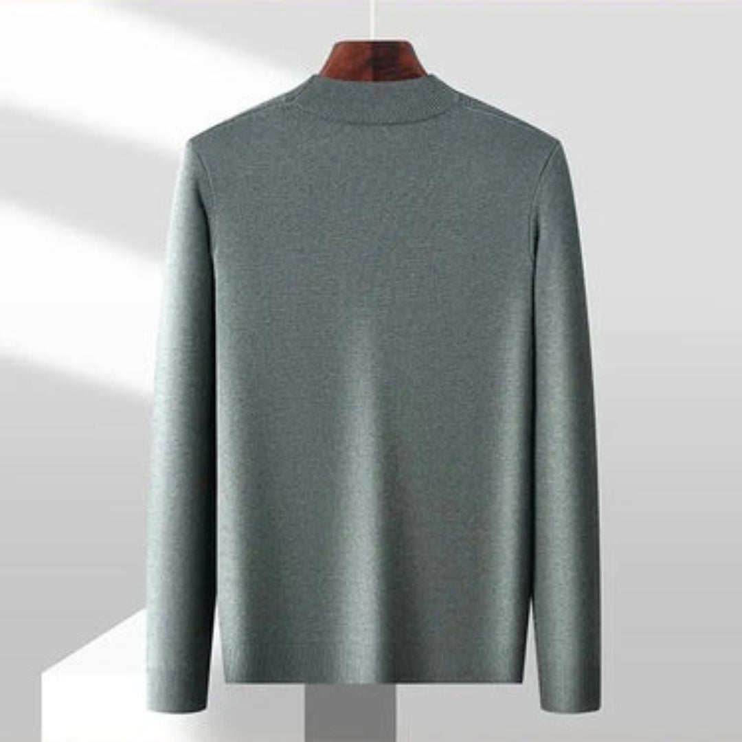 Kelvis - Strukturierter Jacquard-Rollkragenpullover