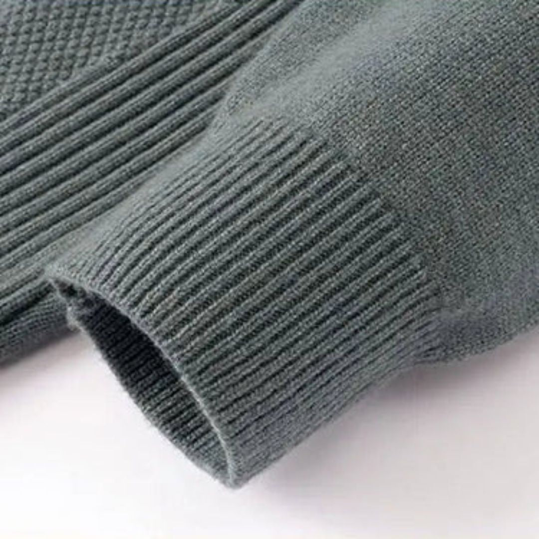 Kelvis - Strukturierter Jacquard-Rollkragenpullover