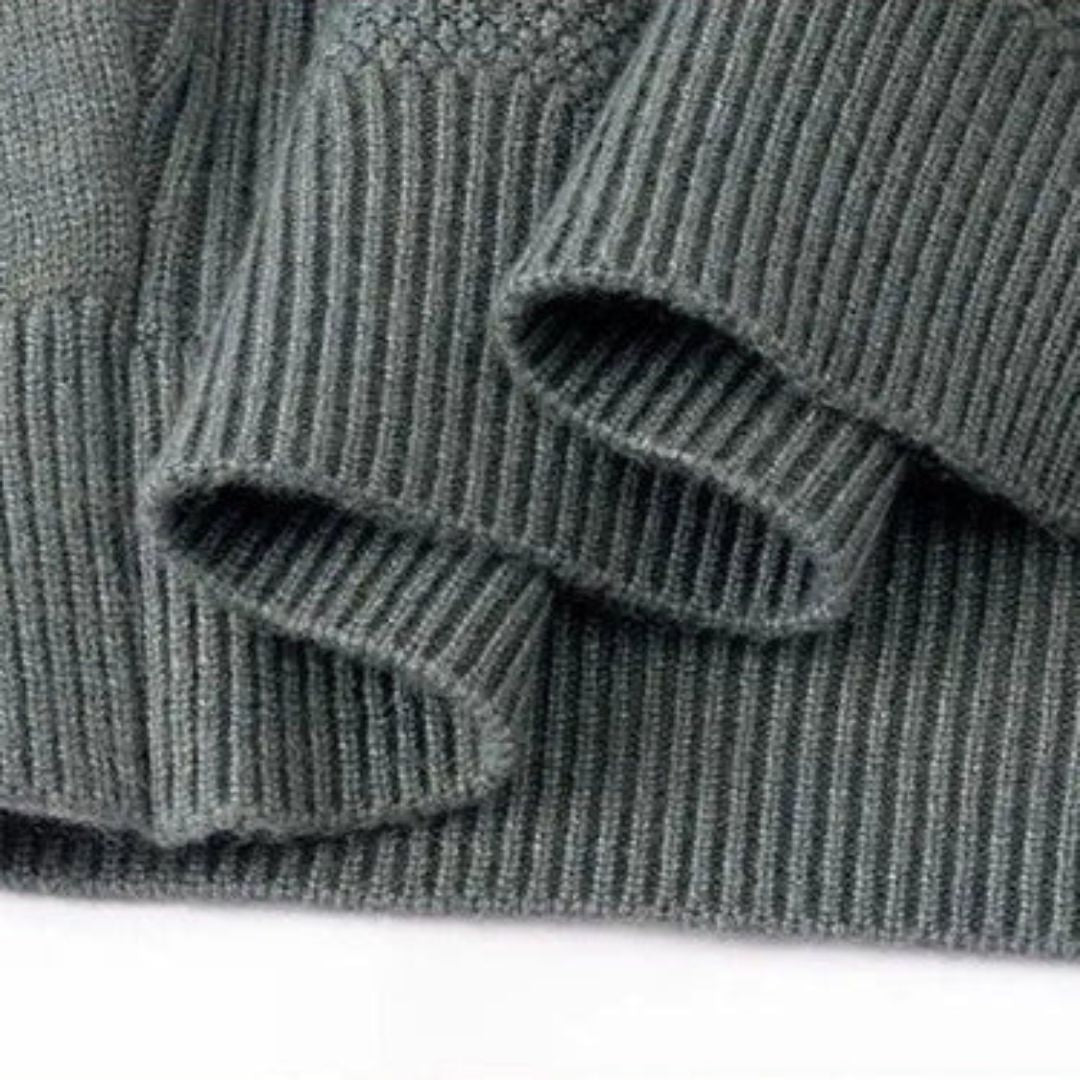 Kelvis - Strukturierter Jacquard-Rollkragenpullover