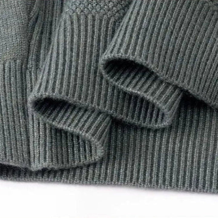 Kelvis - Strukturierter Jacquard-Rollkragenpullover