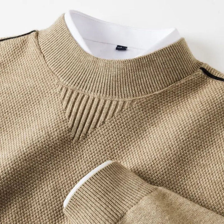 Kelvis - Strukturierter Jacquard-Rollkragenpullover