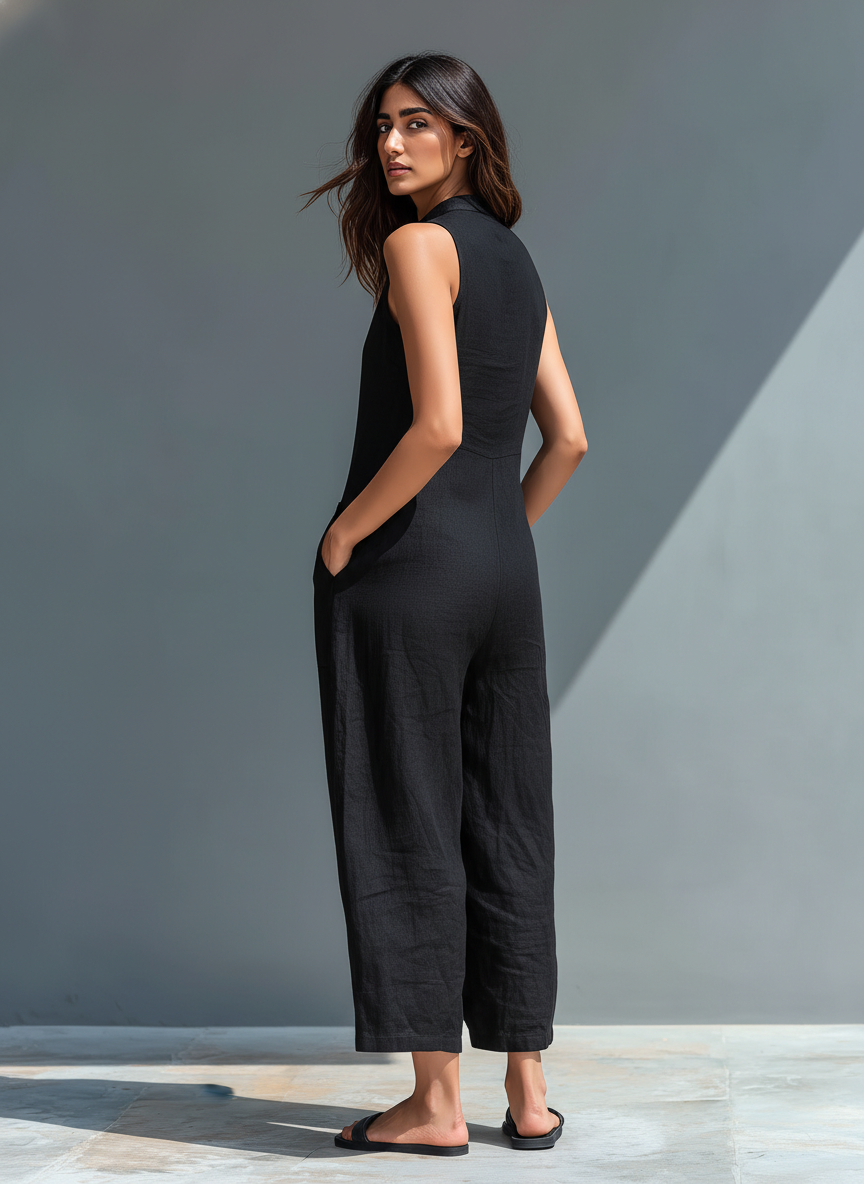 Zeria - Fließender Leinen-Jumpsuit