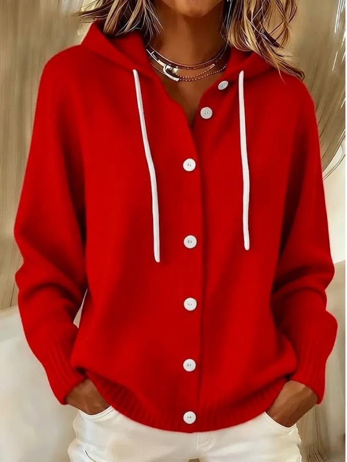 Serae – Stilvoller, lässiger Cardigan mit Kapuze