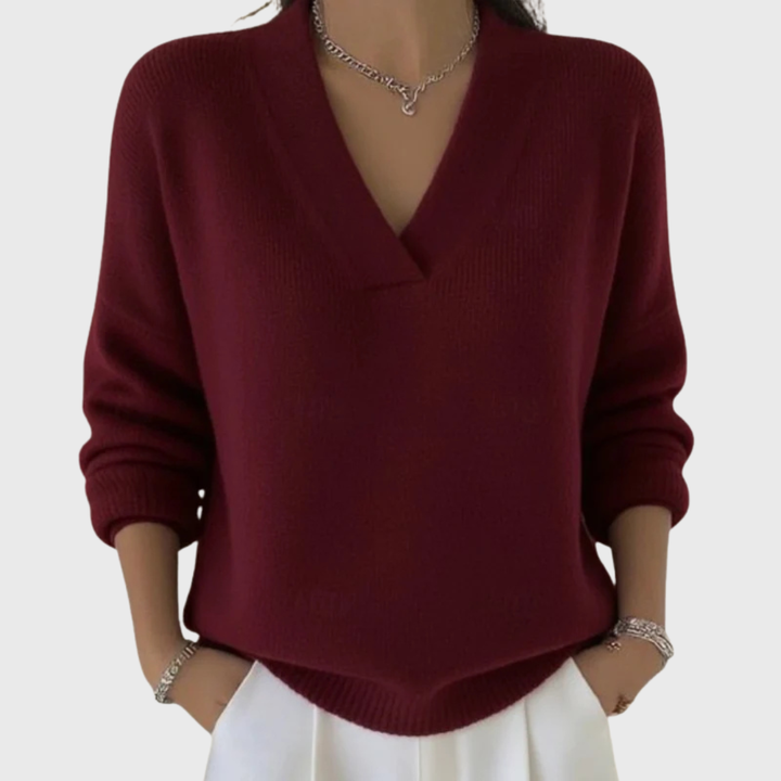 Vona - Weicher Strickpullover mit V-Ausschnitt
