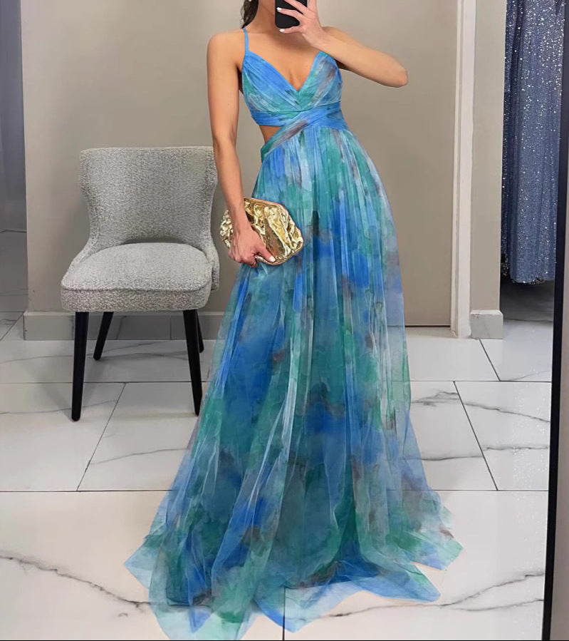 Nalina - Fließendes geblümtes Maxikleid
