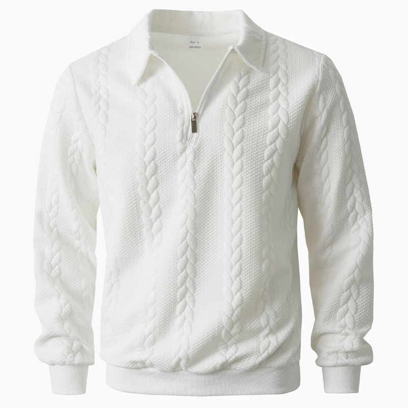 Ethan - Texturiertes Poloshirt mit 1/4-Reißverschluss