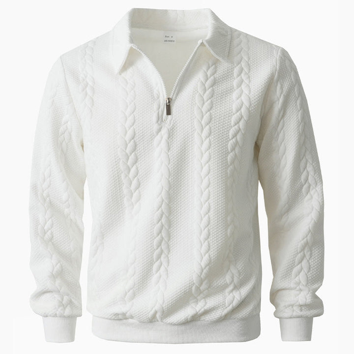 Ethan - Texturiertes Poloshirt mit 1/4-Reißverschluss