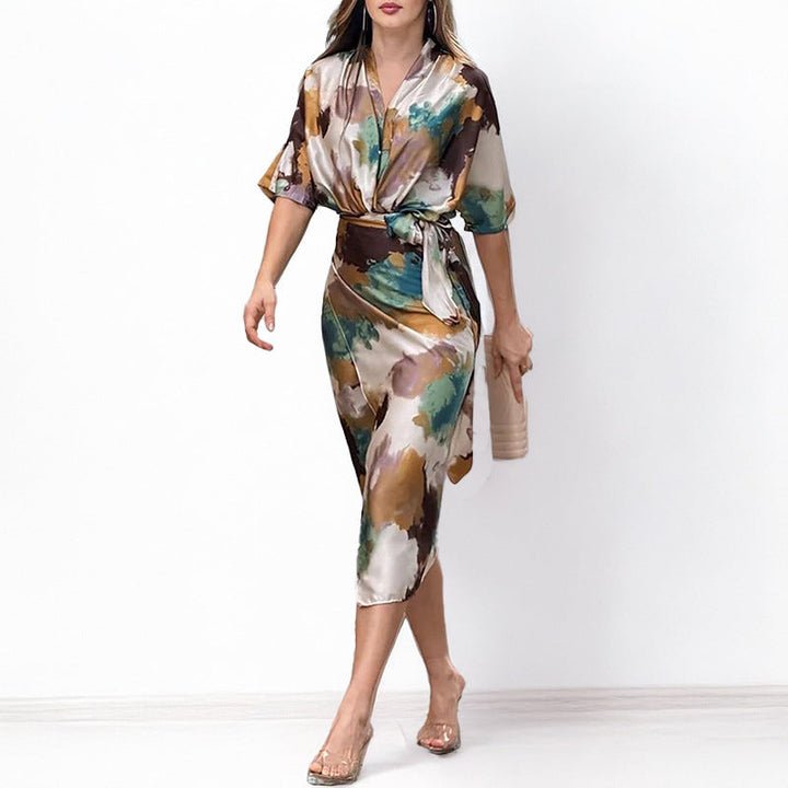 Jelyra - schimmerndes Midi-Wickelkleid