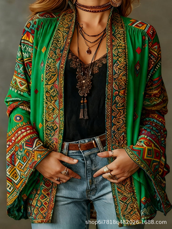 Eudocia - Bestickter Boho-Kimono-Cardigan