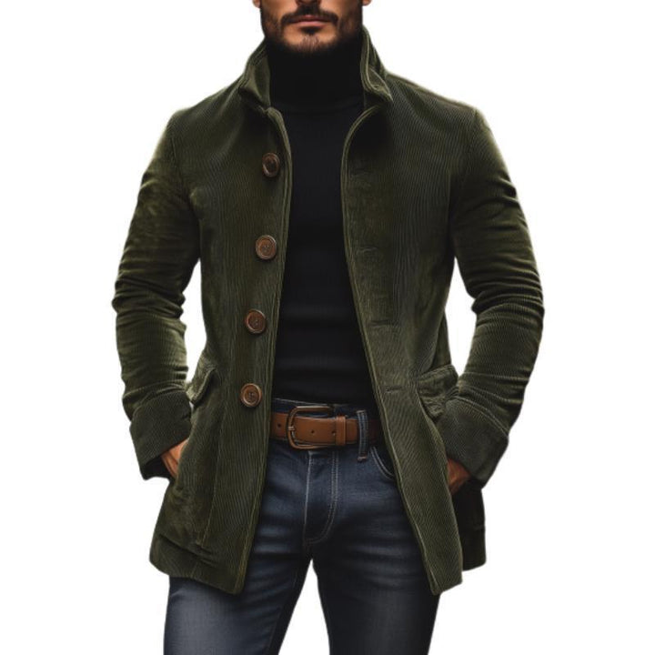 Digby - Rippstrickjacke mit hohem Stehkragen