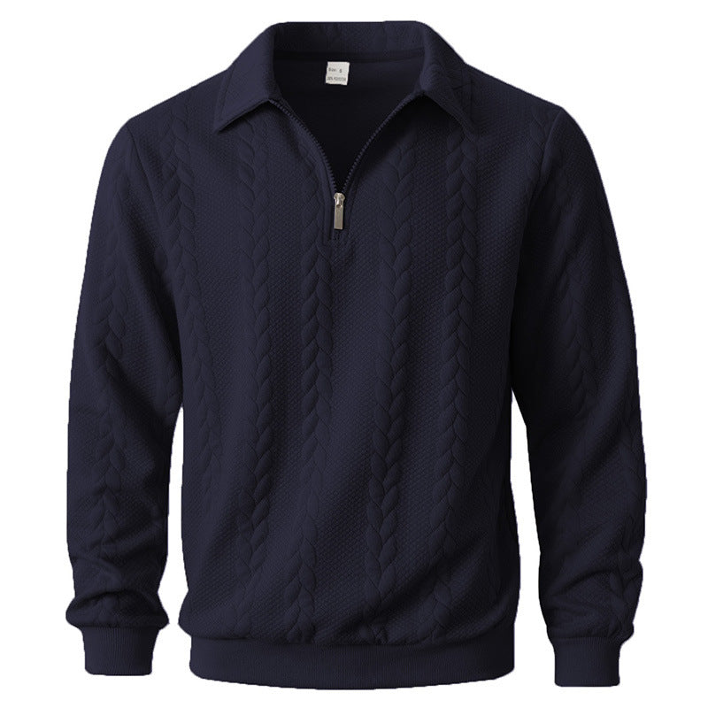 Ethan - Texturiertes Poloshirt mit 1/4-Reißverschluss