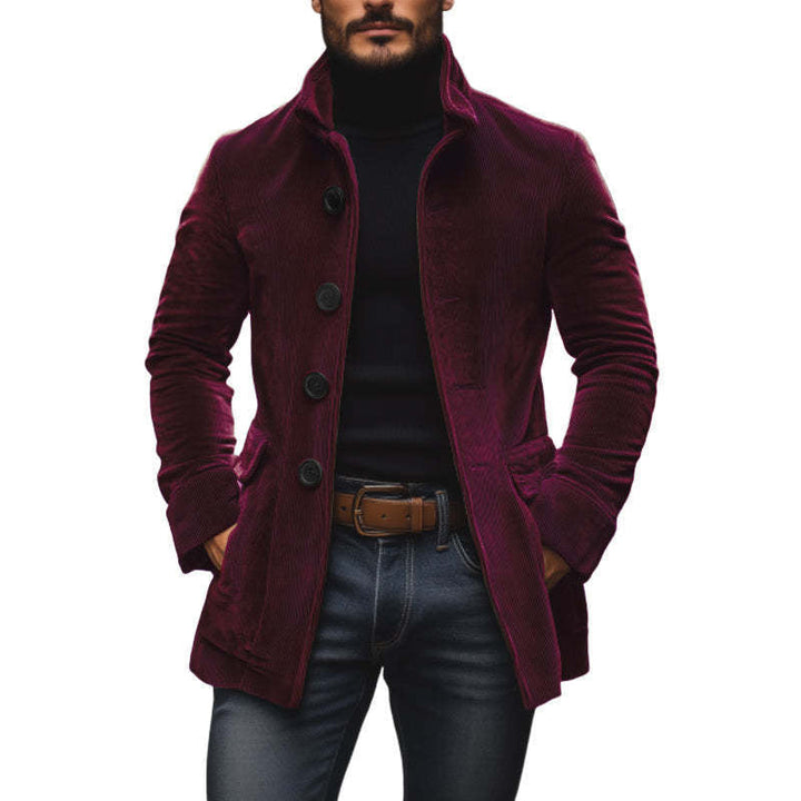Digby - Rippstrickjacke mit hohem Stehkragen