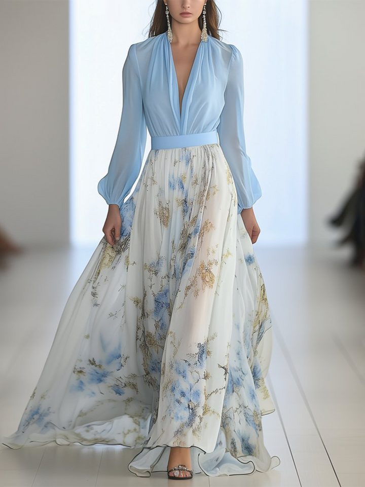 Haislin - Fließendes florales Maxikleid