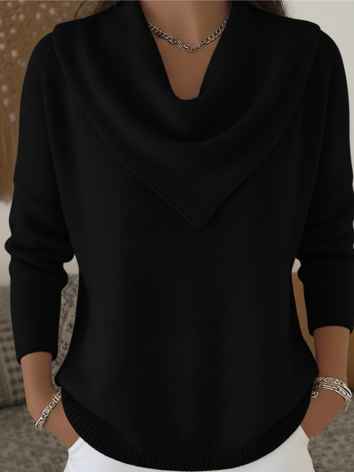 Tavelin - Soft-Touch-Pullover mit Wasserfallkragen