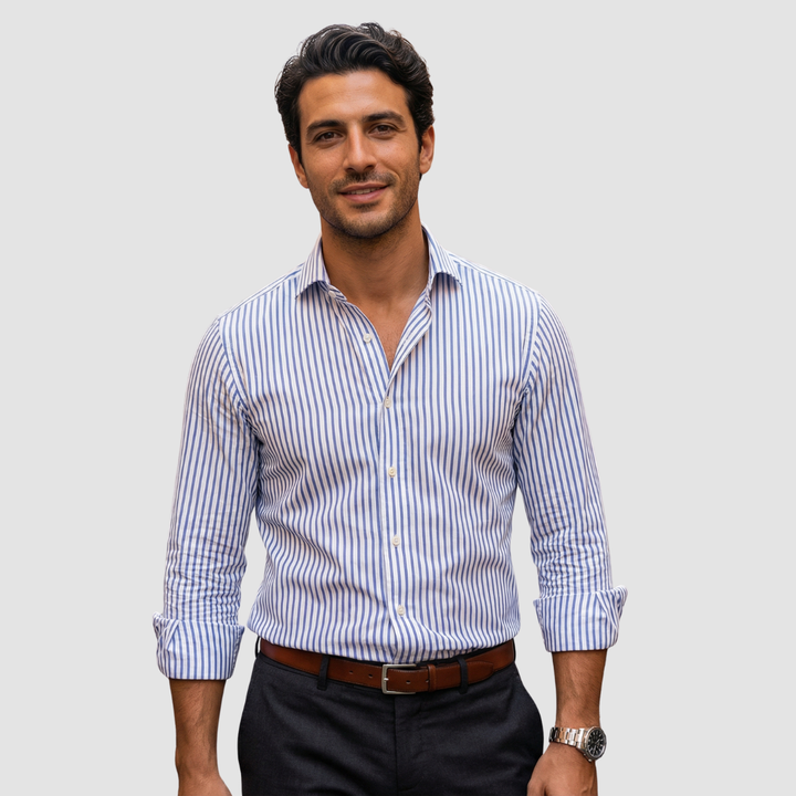 Syvon - Maßgeschneidertes gestreiftes Slim-Fit-Hemd