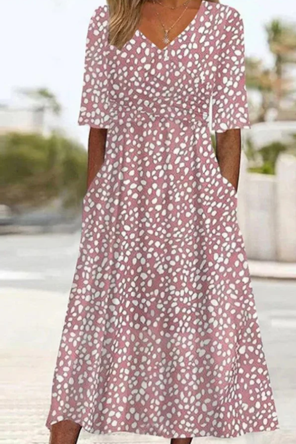 Corisande - Gepunktetes Soft-Touch-Midikleid