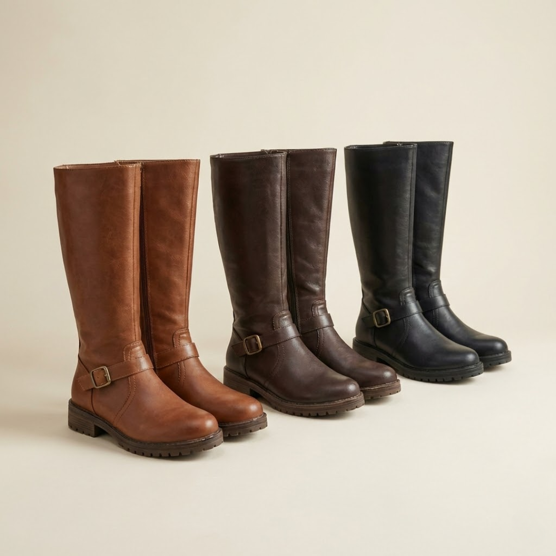 Estera - Elegante Stiefeletten mit Doppelreißverschluss und Blockabsatz