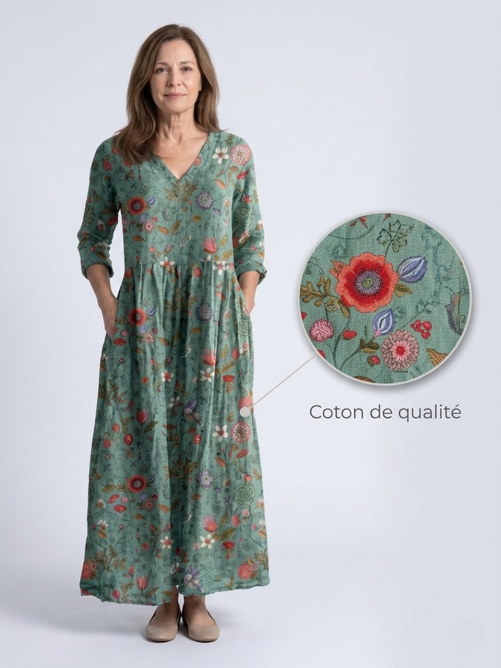 Irinae - Florales Maxikleid mit weichem Griff