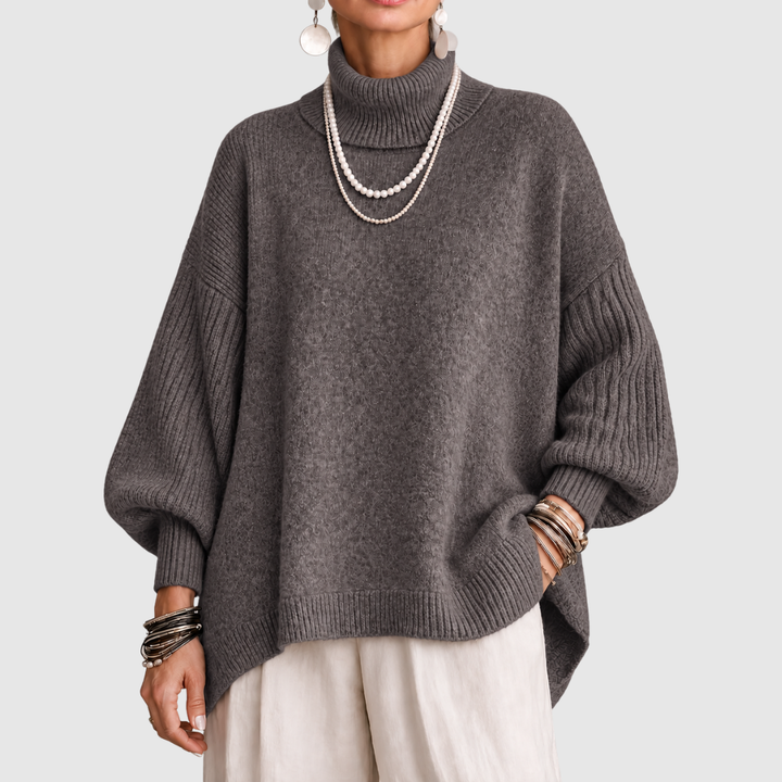 Sorcha - Entspannter, drapierter Rollkragenpullover