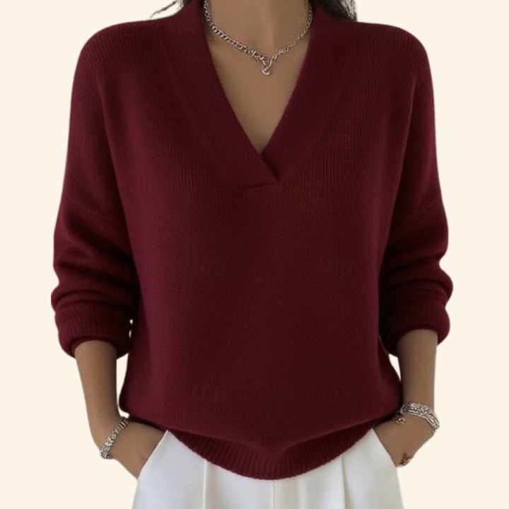 Vona - Weicher Strickpullover mit V-Ausschnitt