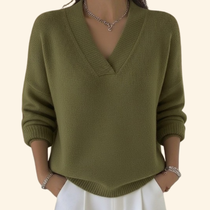 Vona - Weicher Strickpullover mit V-Ausschnitt