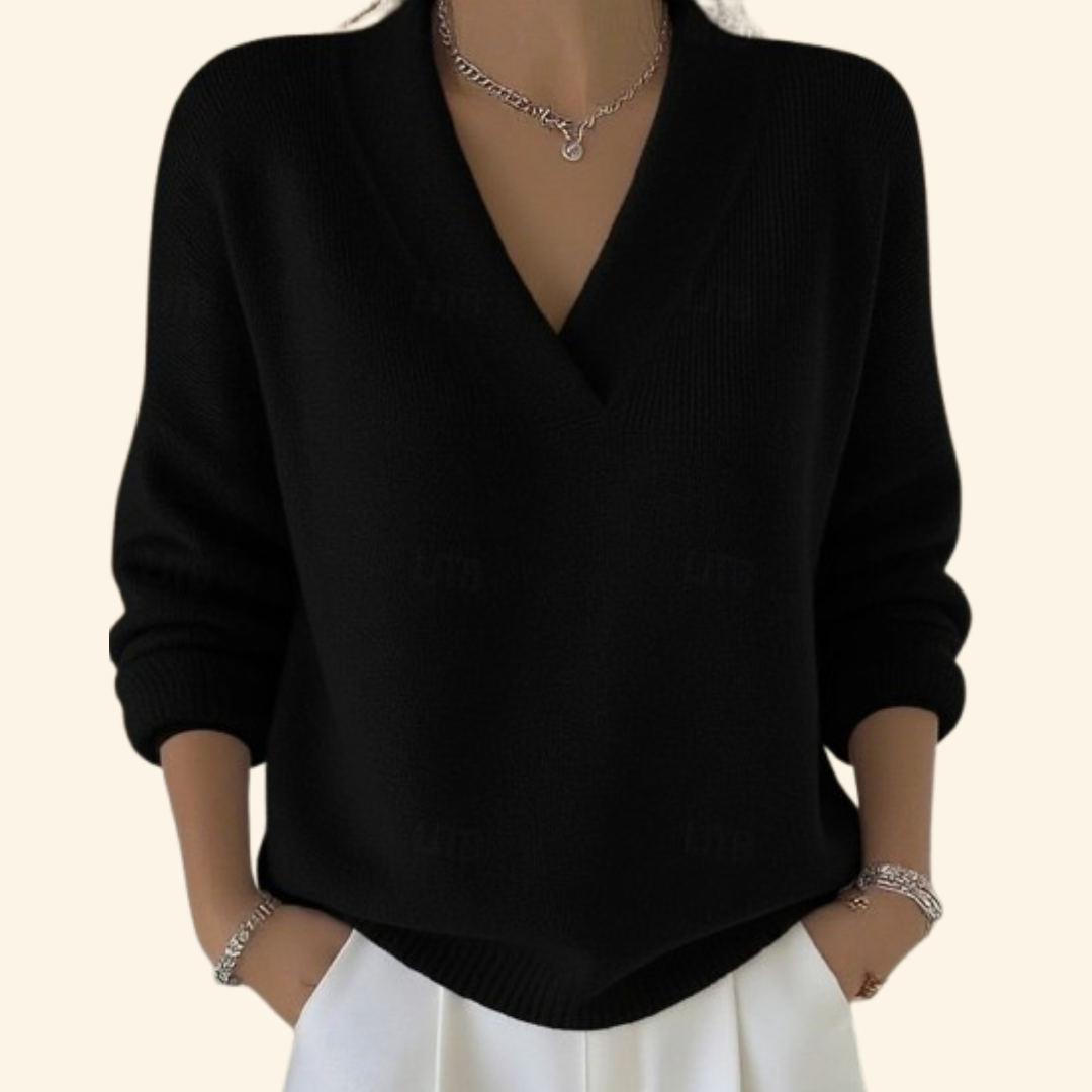 Vona - Weicher Strickpullover mit V-Ausschnitt