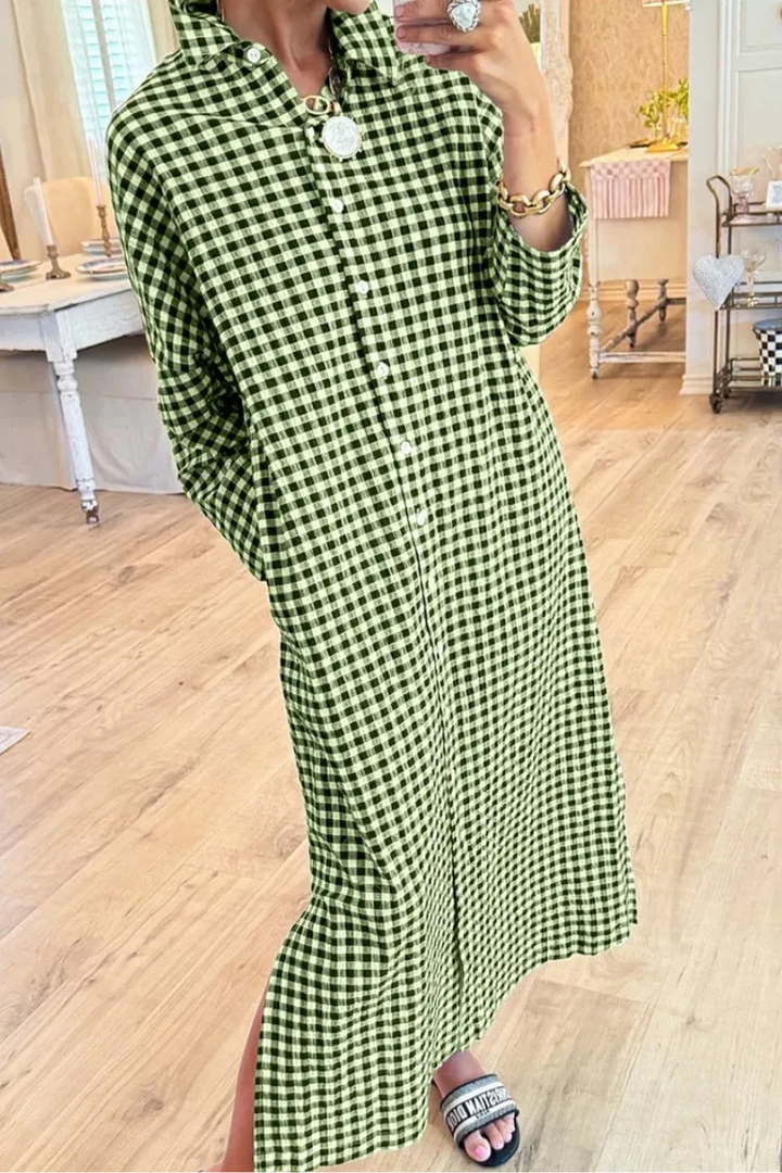 Eveloria - Hochwertiges kariertes Hemdkleid