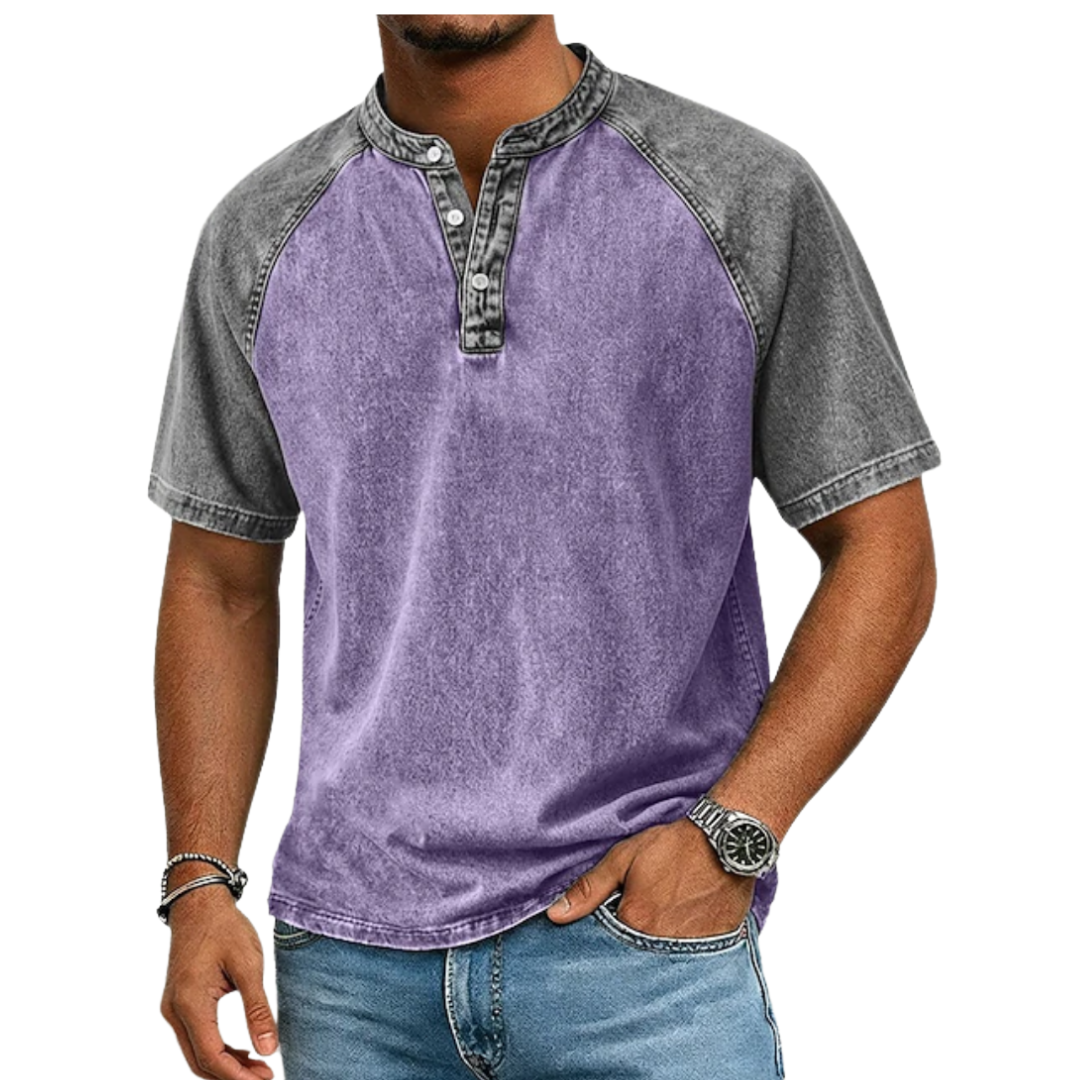 Edgehill - Vintagegewaschenes Henley-T-Shirt