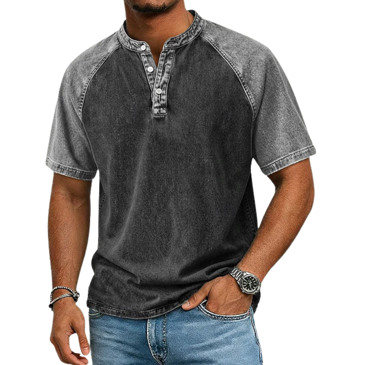 Edgehill - Vintagegewaschenes Henley-T-Shirt