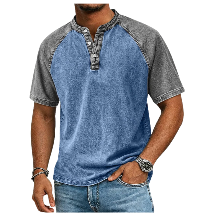 Edgehill - Vintagegewaschenes Henley-T-Shirt