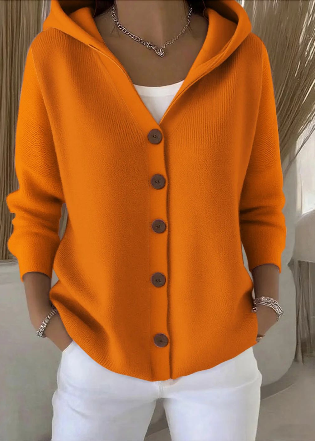 Alsira - Soft-Touch-Kapuzenstrickjacke